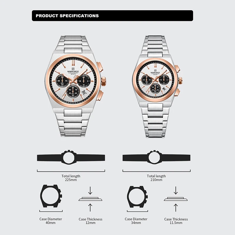 NAVIFORCE NF8048 Men's Chronograph Quartz Watch - Product Image 4
