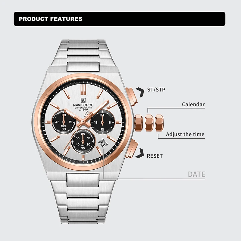 NAVIFORCE NF8048 Men's Chronograph Quartz Watch - Product Image 2