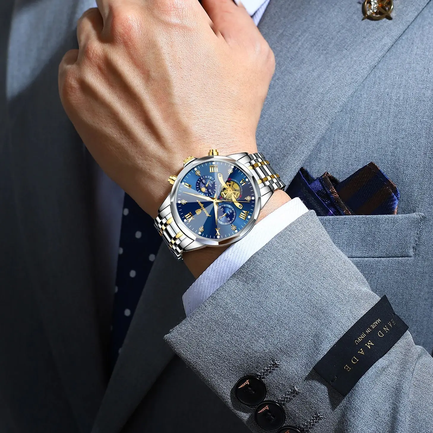 POEDAGAR 938 Men's Chronograph Quartz Watch - Product Image 5