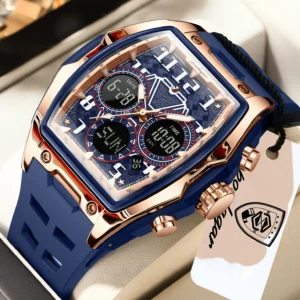 POEDAGAR 636 Men's Chronograph Dual Display Watch